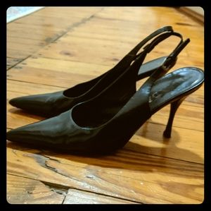 Prada sling back leather heels